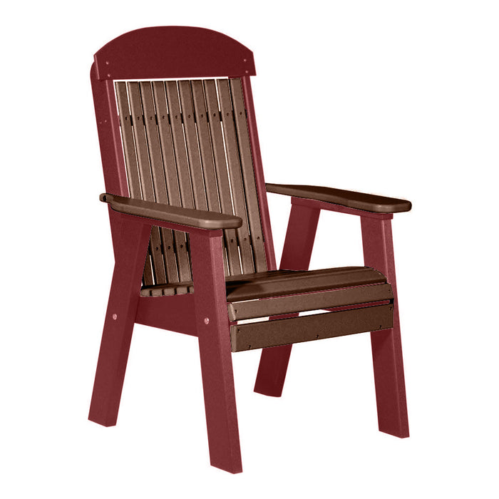 LuxCraft Chestnut Brown 2' Classic Highback Recycled Plastic Chair With Cup Holder