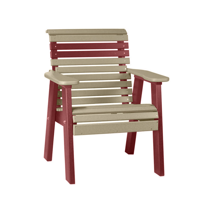 LuxCraft Weatherwood 2' Rollback Recycled Plastic Chair With Cup Holder