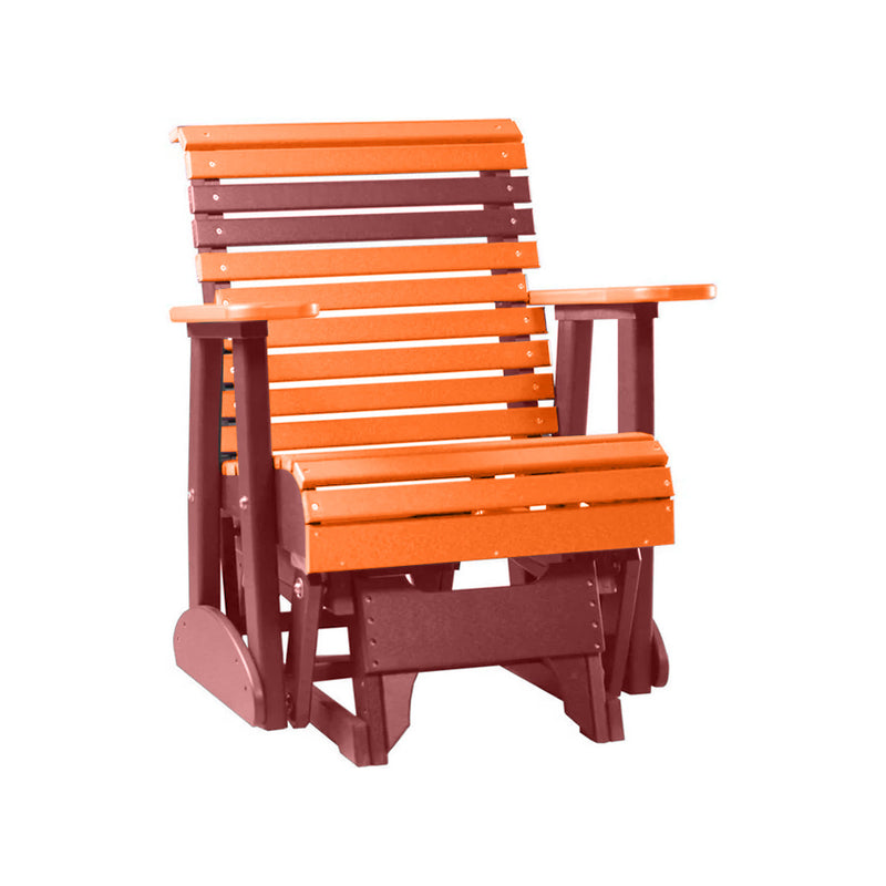 LuxCraft Tangerine 2 foot Rollback Recycled Plastic Glider Chair