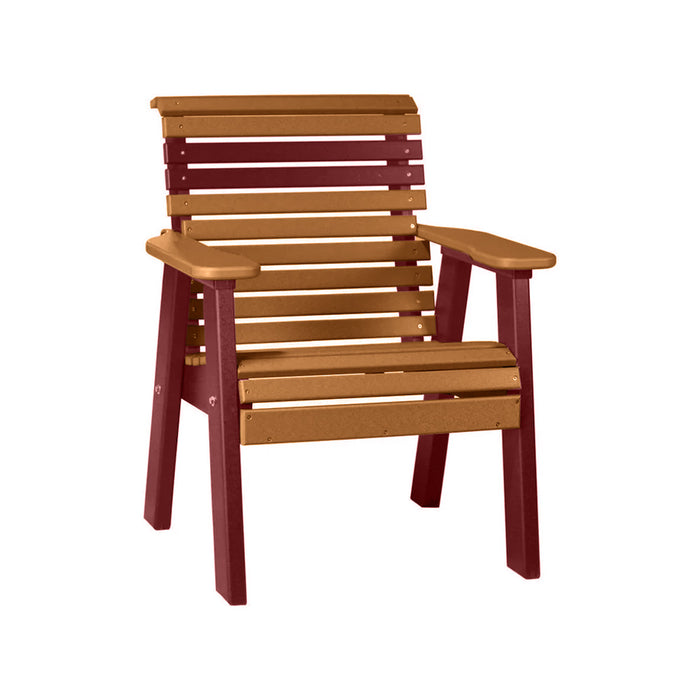 LuxCraft Cedar 2' Rollback Recycled Plastic Chair With Cup Holder