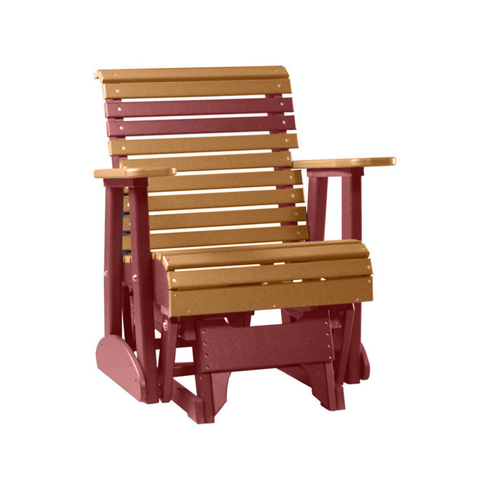 LuxCraft Red 2 foot Rollback Recycled Plastic Glider Chair