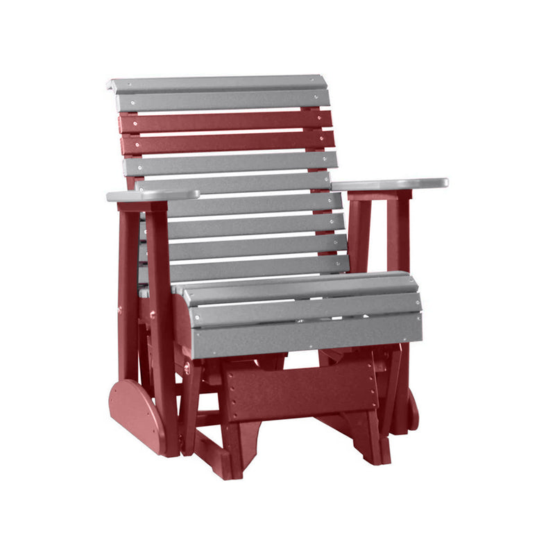 LuxCraft Gray 2 foot Rollback Recycled Plastic Glider Chair
