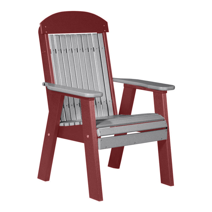 LuxCraft Dove Gray 2' Classic Highback Recycled Plastic Chair With Cup Holder