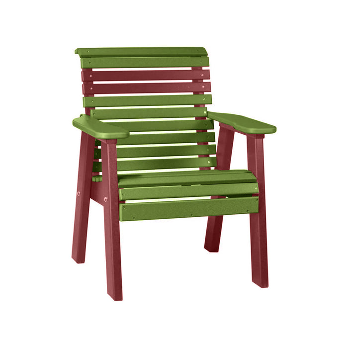 LuxCraft Lime Green 2' Rollback Recycled Plastic Chair With Cup Holder