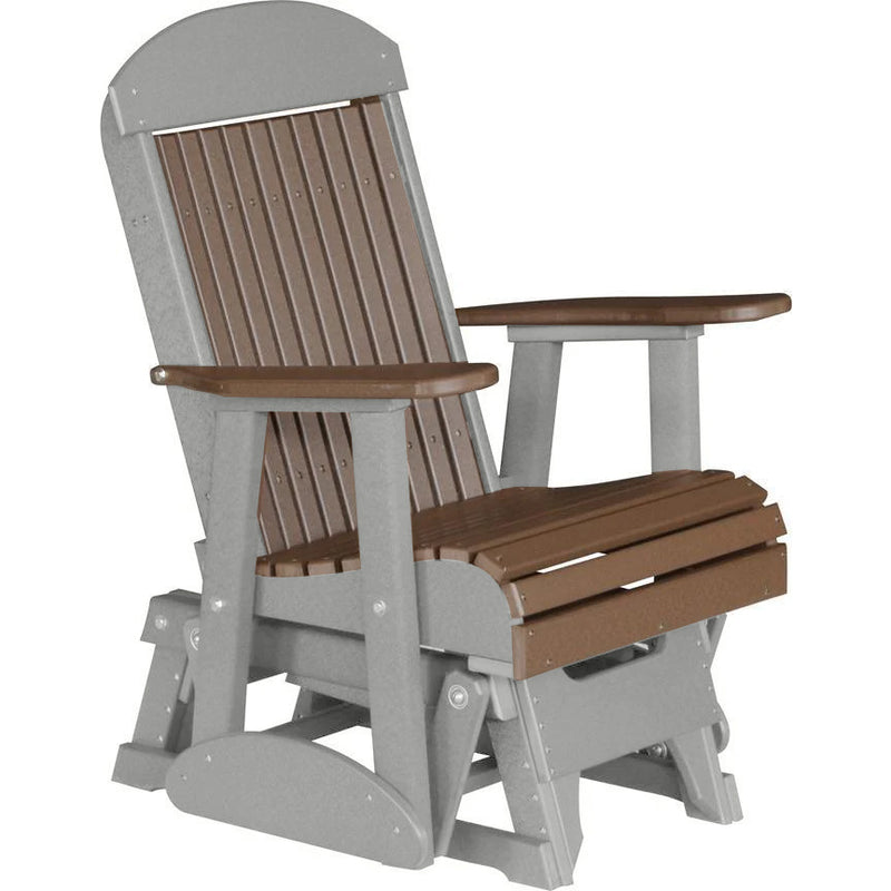 LuxCraft Chestnut Brown 2 foot Classic Highback Recycled Plastic Glider Chair