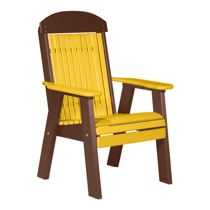 LuxCraft Yellow 2' Classic Highback Recycled Plastic Chair With Cup Holder