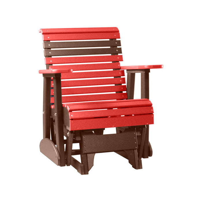 LuxCraft Red 2 foot Rollback Recycled Plastic Glider Chair With Cup Holder