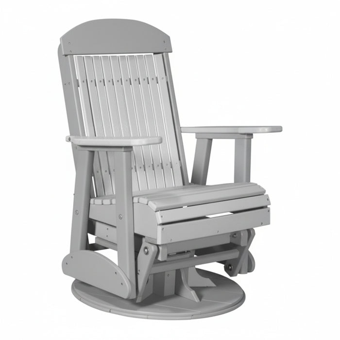 LuxCraft Dove Gary 2 foot Classic Highback Recycled Plastic Swivel Glider Chair