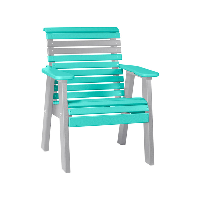 LuxCraft Aruba Blue 2' Rollback Recycled Plastic Chair With Cup Holder
