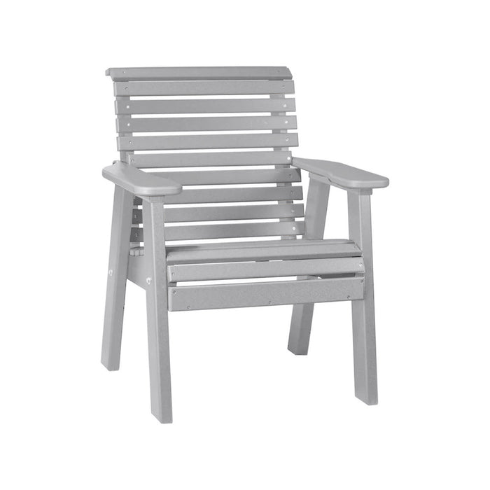 LuxCraft Dove Gray 2' Rollback Recycled Plastic Chair With Cup Holder