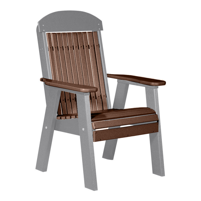 LuxCraft Chestnut Brown 2' Classic Highback Recycled Plastic Chair