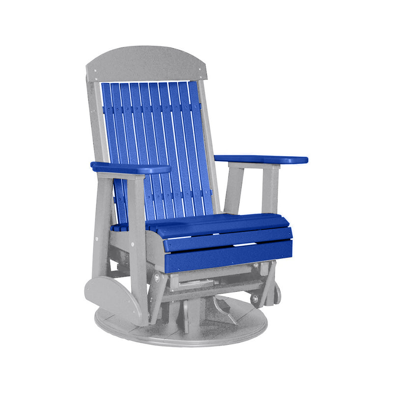 LuxCraft Blue 2 foot Classic Highback Recycled Plastic Swivel Glider Chair