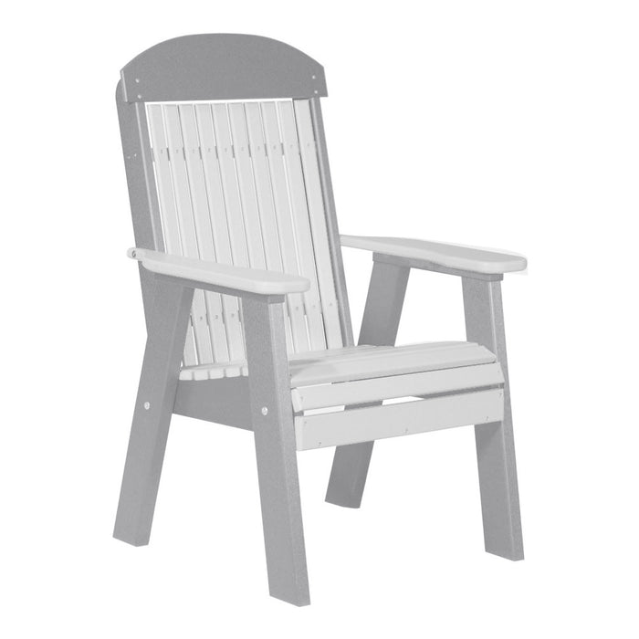 LuxCraft White 2' Classic Highback Recycled Plastic Chair With Cup Holder