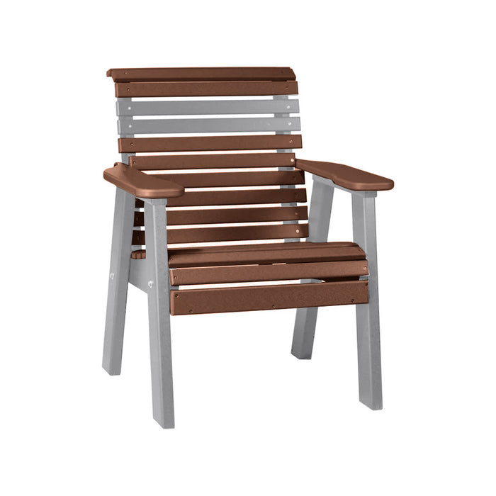 LuxCraft Chestnut Brown 2' Rollback Recycled Plastic Chair With Cup Holder