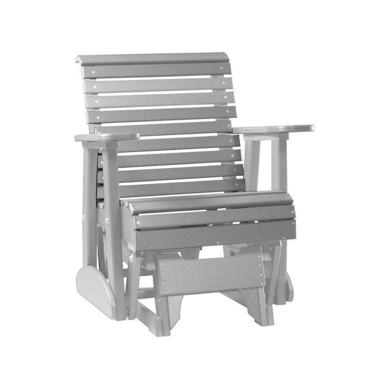 LuxCraft Gray 2 foot Rollback Recycled Plastic Glider Chair