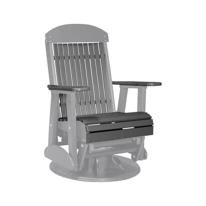 LuxCraft Slate 2 foot Classic Highback Recycled Plastic Swivel Glider Chair