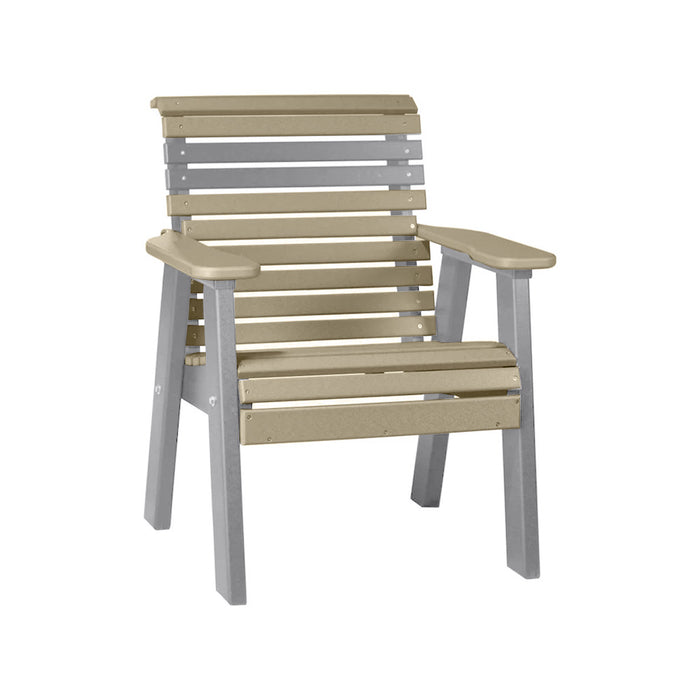 LuxCraft Weatherwood 2' Rollback Recycled Plastic Chair With Cup Holder