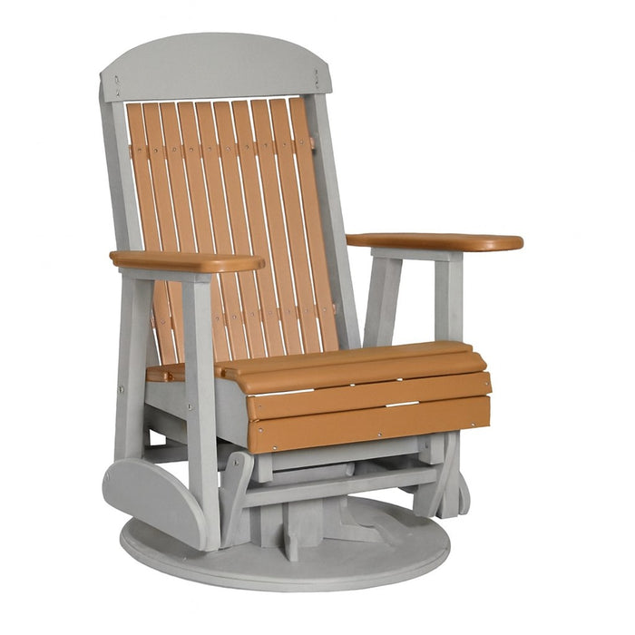 LuxCraft Cedar 2 foot Classic Highback Recycled Plastic Swivel Glider Chair