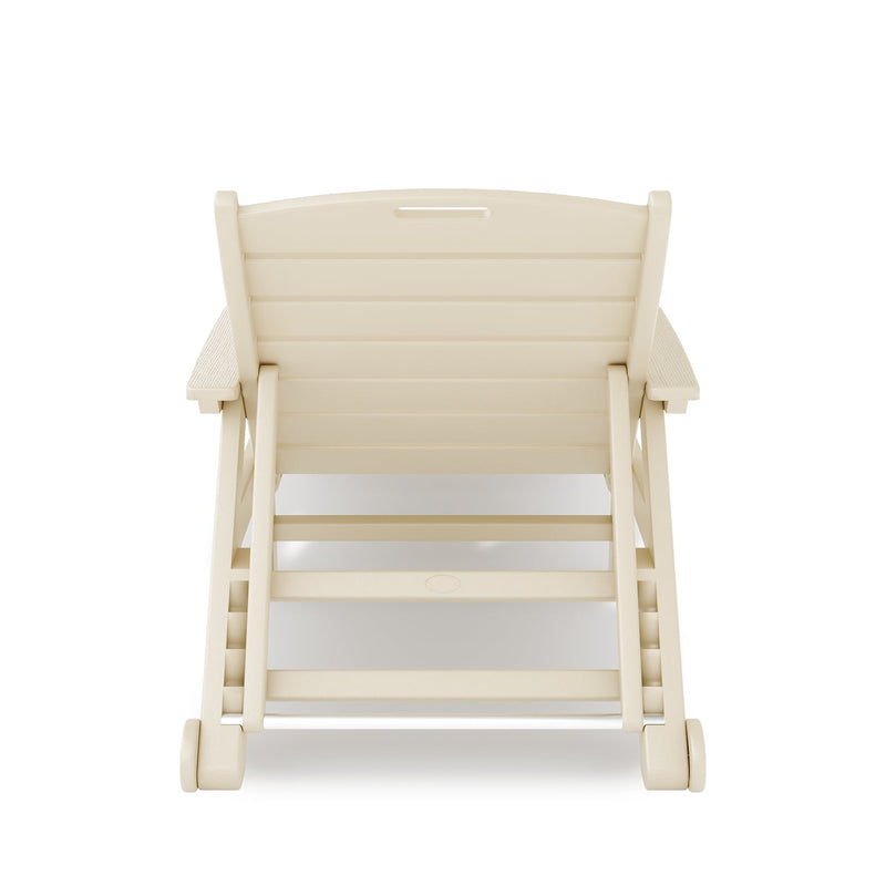 SoPoly Flat Chaise Lounge in Tybee Sand, back view
