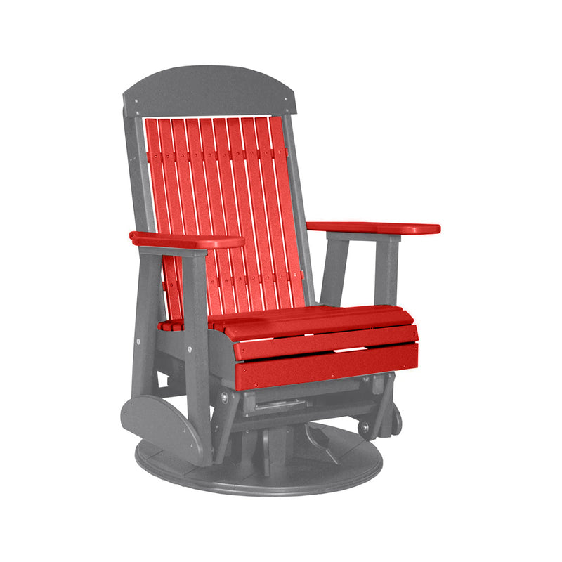 LuxCraft Red 2 foot Classic Highback Recycled Plastic Swivel Glider Chair