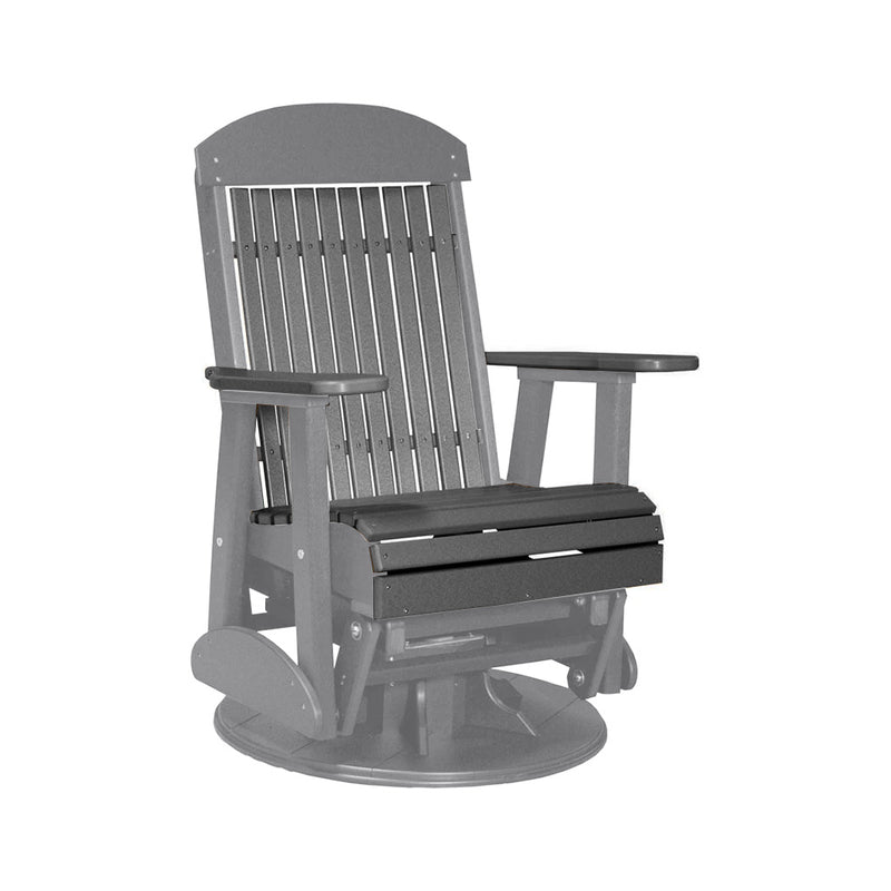 LuxCraft Slate 2 foot Classic Highback Recycled Plastic Swivel Glider Chair