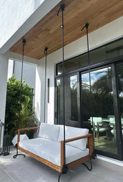 Delray Teak Porch Swing Bed — Small — ModHaven, additional view