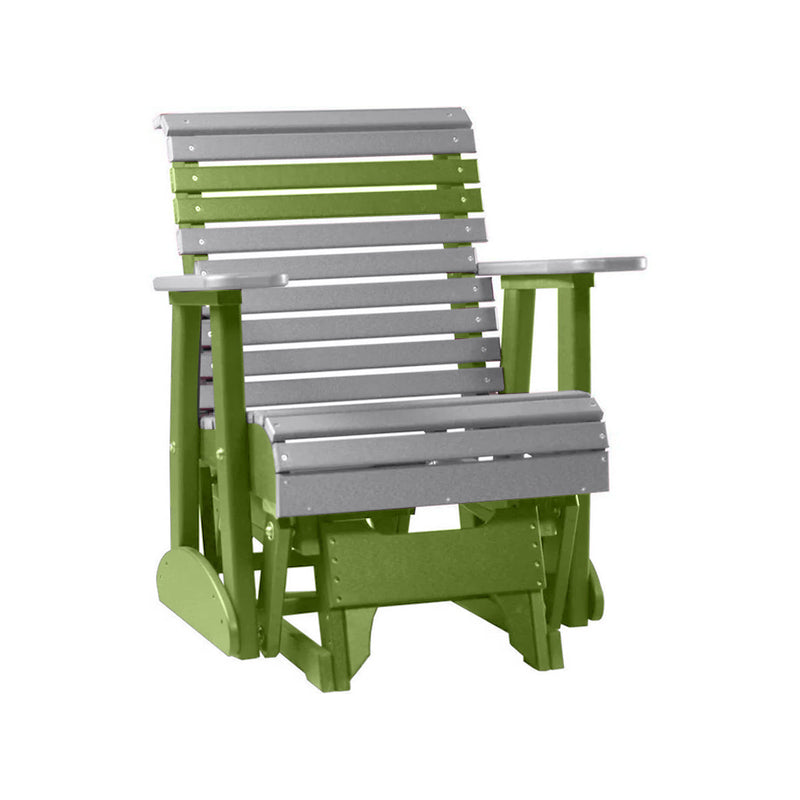 LuxCraft Gray 2 foot Rollback Recycled Plastic Glider Chair