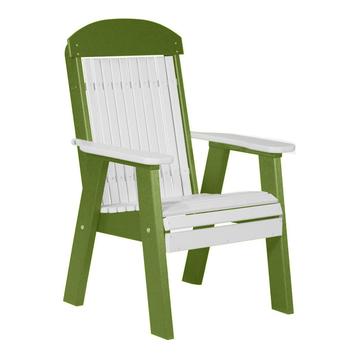 LuxCraft White 2' Classic Highback Recycled Plastic Chair With Cup Holder