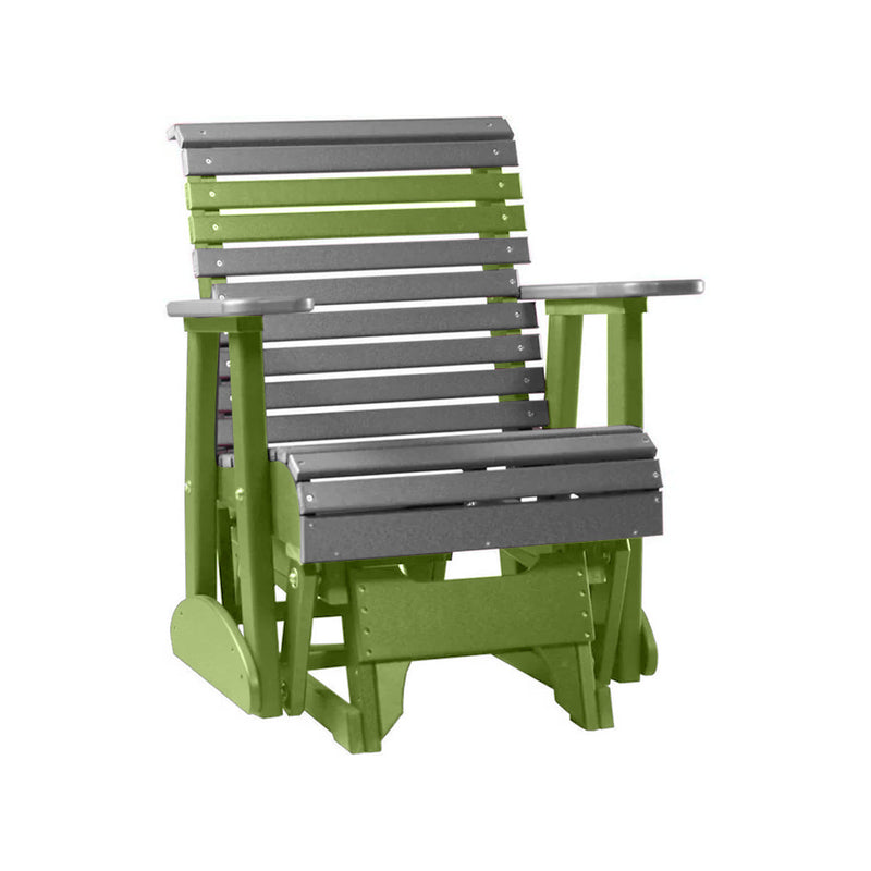 LuxCraft Slate 2 foot Rollback Recycled Plastic Glider Chair
