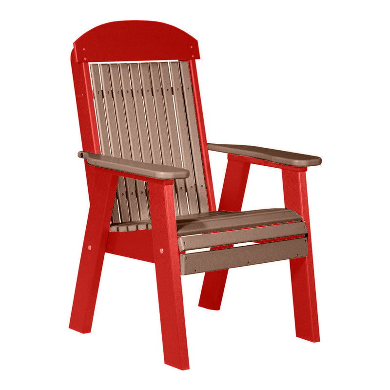 LuxCraft Antique Mahogany 2' Classic Highback Recycled Plastic Chair