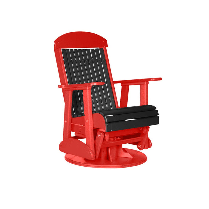 LuxCraft Black 2 foot Classic Highback Recycled Plastic Swivel Glider Chair