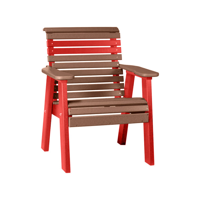 LuxCraft Antique Mahogany 2' Rollback Recycled Plastic Chair With Cup Holder