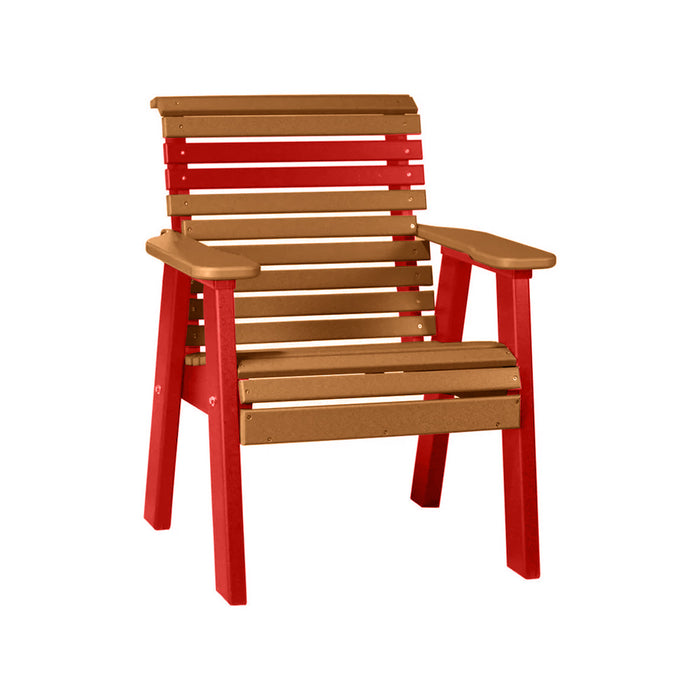LuxCraft Cedar 2' Rollback Recycled Plastic Chair With Cup Holder
