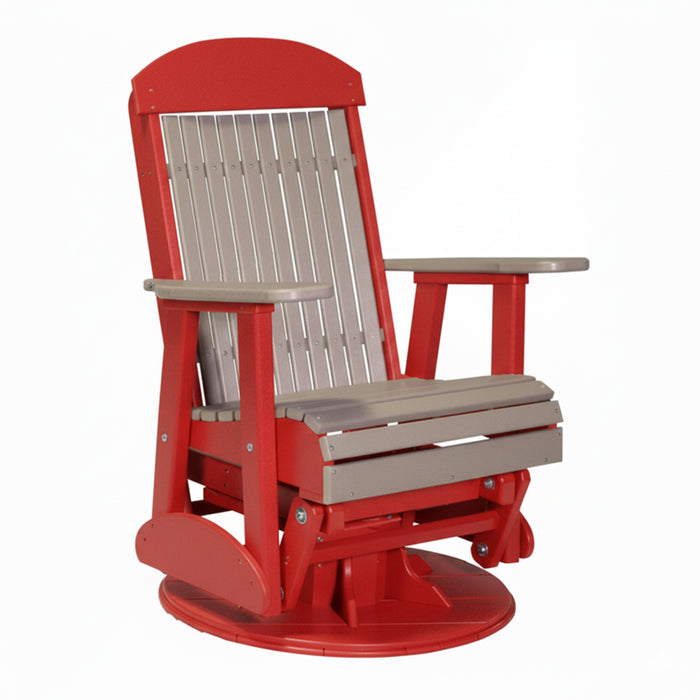 LuxCraft Weatherwood 2 foot Classic Highback Recycled Plastic Swivel Glider Chair