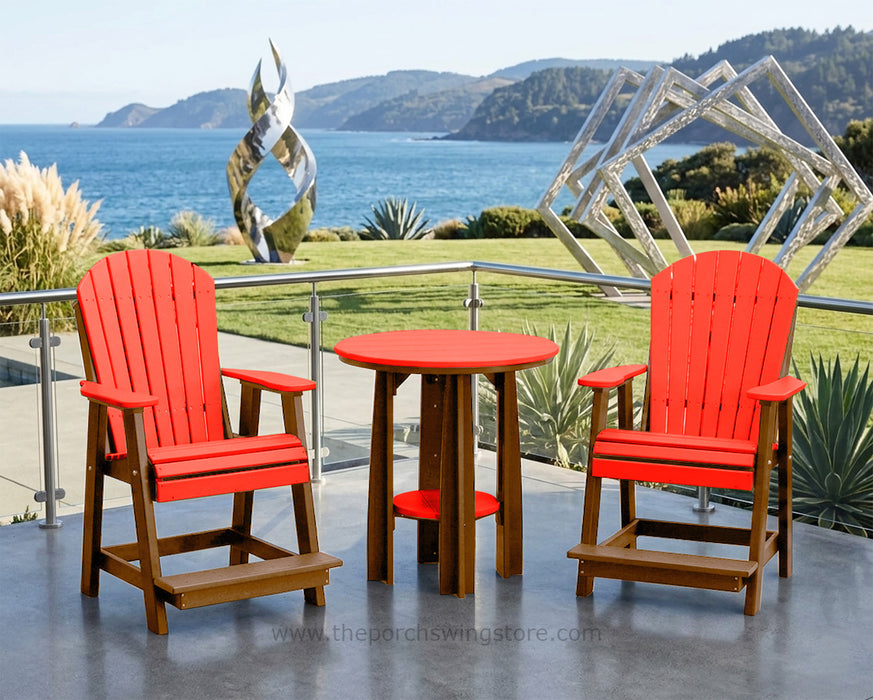 LuxCraft Antique Mahogany on Red Poly Balcony Dining Table Sets