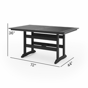 SoPoly 72" Savannah Farmhouse Counter Table dimensions diagram