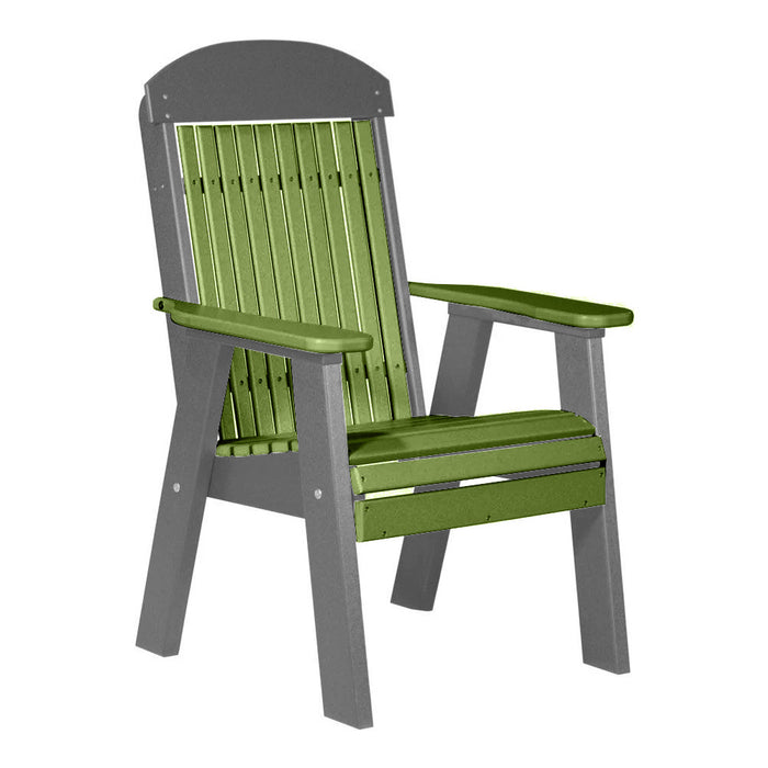 LuxCraft Lime Green 2' Classic Highback Recycled Plastic Chair With Cup Holder