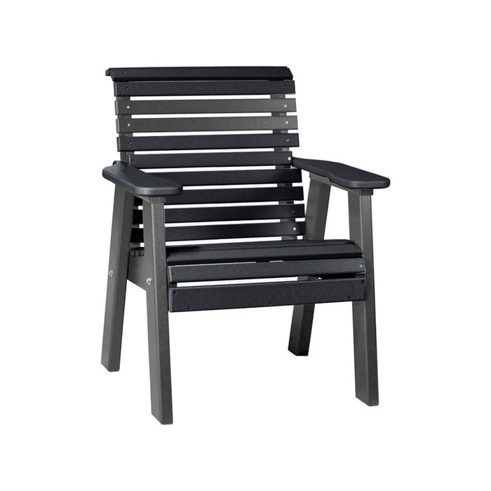 LuxCraft Black 2' Rollback Recycled Plastic Chair With Cup Holder