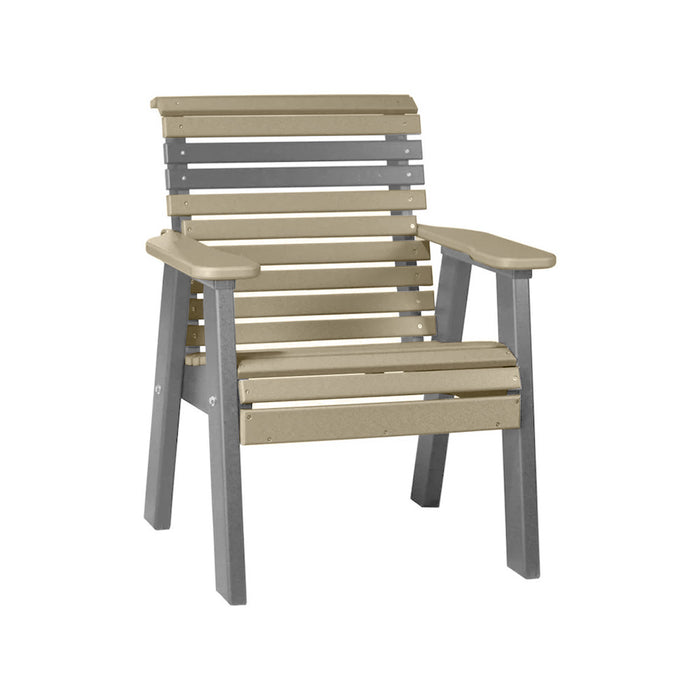 LuxCraft Weatherwood 2' Rollback Recycled Plastic Chair With Cup Holder