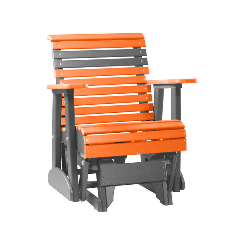 LuxCraft Tangerine 2 foot Rollback Recycled Plastic Glider Chair