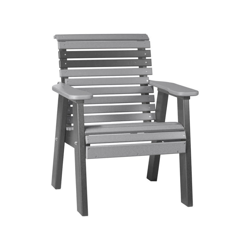 LuxCraft Gray 2' Rollback Recycled Plastic Chair