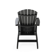 SoPoly St Simons Curved Back Adirondack Chair in Black, back view