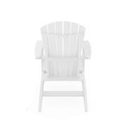SoPoly St Simons Curved Back Adirondack Chair in Destin White, back view