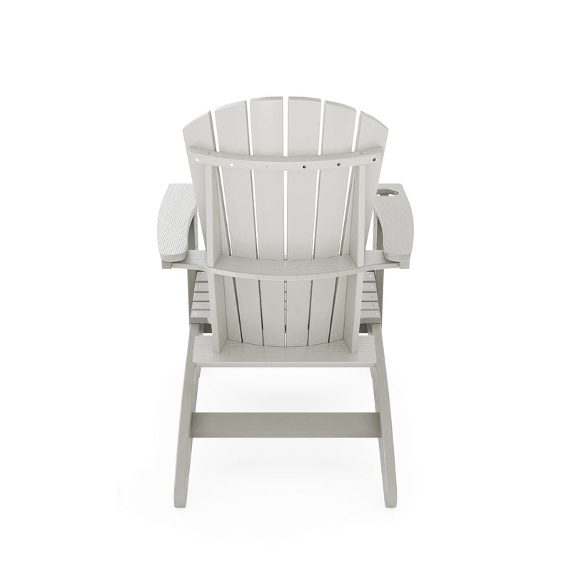SoPoly St Simons Curved Back Adirondack Chair in Heron Gray, back view
