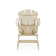 SoPoly St Simons Curved Back Adirondack Chair in Tybee Sand, back view