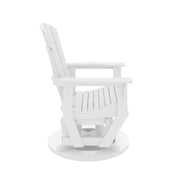 SoPoly St Simons Swivel Glider Chair in Destin White, side view
