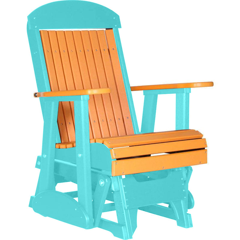 LuxCraft Tangerine 2 foot Classic Highback Recycled Plastic Glider Chair