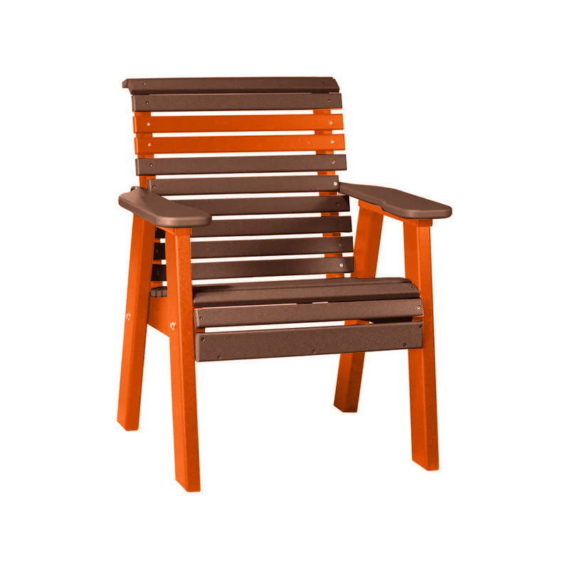 LuxCraft Chestnut Brown 2' Rollback Recycled Plastic Chair