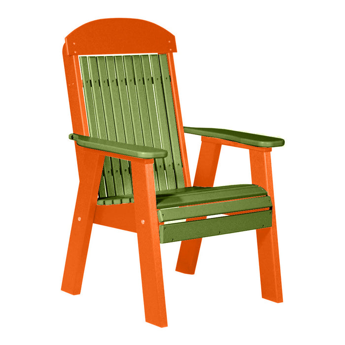 LuxCraft Lime Green 2' Classic Highback Recycled Plastic Chair With Cup Holder