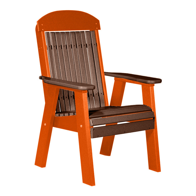 LuxCraft Chestnut Brown 2' Classic Highback Recycled Plastic Chair